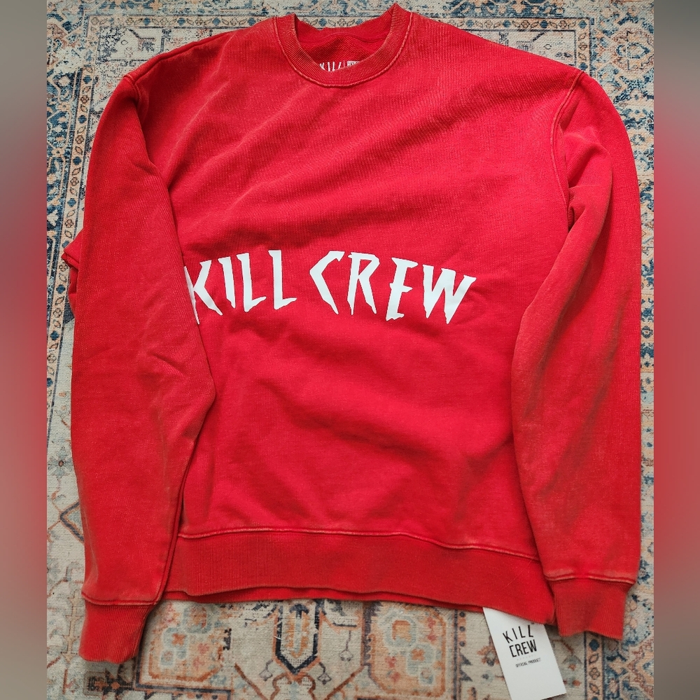 Kill Crew Sweatshirt, Size Extra Small, Acid-Washed Red